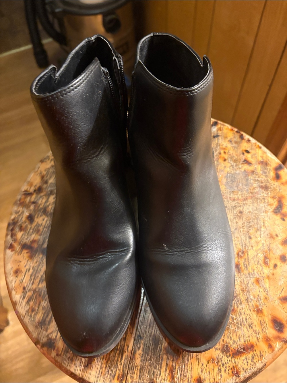 Black Buckle Detail Ankle Boots
